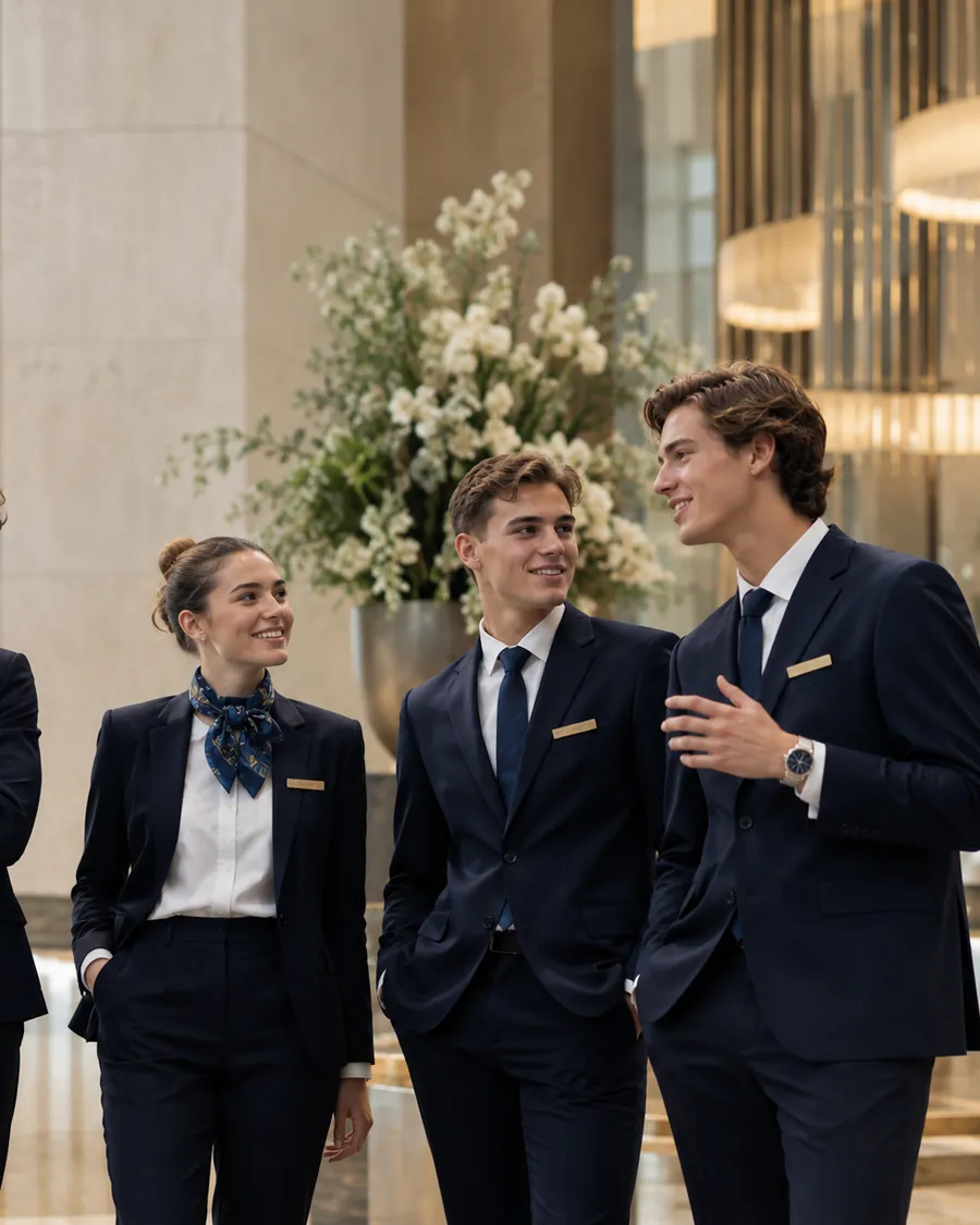 Estudiantes del grado en dirección hotelera de Vatel en prácticas en hotel